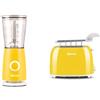 Girmi FR03 Frullatore Elettrico 170W con 4 lame INOX, Giallo + TP10 Tostapane 750W con 7 livelli di cottura, Giallo