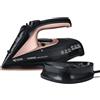 Tower T22008RG Ferro da Stiro a Vapore Senza Fili CeraGlide con Piastra in Ceramica e Funzione Vapore Variabile, Nero e Oro Rosa