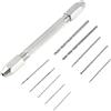 Oumefar Mandrino a morsa HSS con perno a doppia estremità 1 pezzo con punte trapano a micro torsione in ottone placcato 10 pezzi set per PCB Artigianato