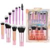 OFFCUP Set Pennelli Trucco, 8 Set di Pennelli Mini Pennelli Make Up da Viaggio, Set Pennelli Make Up per Fondotinta Ombretto Cipria Fard Contouring E Correttore, Borsa per Il Trucco Inclusa