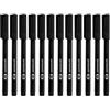 Vulcyxa 12 Pezzi Pennarello Indelebile Nero, Marcatore Permanente, 0.6mm Pennarelli Indelebili Punta Fine per Plastica, Legno, Metallo, Vetro, Perfetti per Artigianato, Progetti Creativi, Asciugatura Rapida