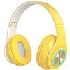 luckiner Cuffie da gioco wireless per PC Bluetooth V5.0 Cuffie Over Ear Cuffie con cancellazione del rumore Auricolare stereo Bass giallo