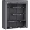 SONGMICS Armadio di Tessuto, Guardaroba Portatile, Organizzatore Porta Abiti con Copertura in Tessuto Non Tessuto, Appendiabiti, Ripiani, 45 x 130 x 168 cm, Alto Portante, Grigio Tortora RYG096G01