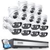 ZOSI 4K Kit Videosorveglianza PoE, 16X 8MP Telecamera Esterno, Rilevamento Umano, 16CH 4K 4TB NVR, Visione Notturna a Colori, Audio Bidirezionale, Allarme Luminoso e Sonoro, Registrazione 24/7
