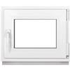 Framex Finestra Seminterrata Piccola in PVC Bianco, Larghezza x Altezza 60 x 50 cm (600 x 500 mm), Doppi Vetri (32 mm), Anta-Ribalta, Girevole DIN Destra - Premium