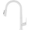 XJTNLB Miscelatore Cucina 3 Vie con Doccetta Bianco Rubinetto a Osmosi Rubinetto Collo di Cigno Miscelatore Monocomando Rubinetti Da Cucina a 3 Vie