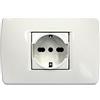 BTicino S4140CAB Luna Premont Kit Presa Standard Tedesco/Bipasso, Bianco