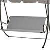 VWACBOAW Coprisedile per dondolo da giardino, impermeabile, 600D, per esterni, 2 e 3 posti, 168 x 56 x 56 cm, colore grigio