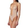 BeautyIn - Reggiseno senza spalline con scollo a U, Body, schiena scoperta, perizoma, modellante, per sposa beige Nude