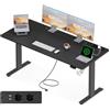 OffiGo Scrivania Regolabile in Altezza, 180×80cm Scrivania Elettrica con Prese et Porta di USB, Scrivania in Piedi con 2 impostazioni di Memoria, Standing Desk per Computer per Ufficio, Bianca