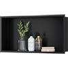 Neodrain Mensola per doccia a parete in acciaio inox per bagno 60 x 30 cm, nero