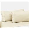 Russo Tessuti Completo Letto Lenzuola Matrimoniale 2 piazze con Balza Pizzo San Gallo Cotone -2,Panna
