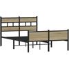 vidaXL Giroletto Senza Materasso Rovere Sonoma 120x190cm in Truciolato, giroletto in Metallo, Struttura Letto, Rete Letto, Telaio Letto, Base Letto