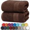 NatureMark ASCIUGAMANI PREMIUM/ASCIUGAMANI DA BAGNO in 100% cotone, morbidi, resistenti, con asola per appendere - set da 2, 100x150 cm, Colore Cioccolato Marrone