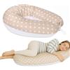 baby idea - Babysanity Cuscino Gravidanza per Dormire e Allattamento - Supporto per Neonato - Forma Ergonomica XXL - Federa Sfoderabile e Lavabile 100% Cotone - Made in Italy (Stella Beige)