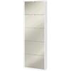 MONDO VIRO Scarpiera a specchio 5 ante Pegaso1 in legno cm 63x29 190h (Ossido bianco/Specchio naturale)