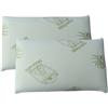 cuscini fiber - 2 Cuscini Memory Foam 13cm, Cuscini Letto Matrimoniale Ortopedici con Fodera in Aloe Vera Sicura per la Pelle, Guanciale Letto Made in Italy, Cuscino Antiacaro Anallergico