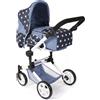 Bayer Chic 2000 - Passeggino per bambole Jara, 2 in 1 con borsa per il trasporto estraibile, passeggino per bambole per bambini dai 4 agli 8 anni, asterisco Navy