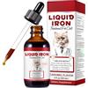 JSBNQRMZ Integratori liquidi di Ferro per Gatti,60ML vitamine e integratori per Gatti con vitamina C e B12,Supporta l'anemia,favorisce la Salute del Sangue,Aiuta nella Formazione dei globuli Rossi