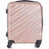 R.Leone Valigia EasyJet 56x45x25 cm Trolley Bagaglio a mano in ABS 4 Ruote 2130 (S 56x45x25cm, Rose Gold)