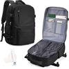 VECAVE Zaino Sottovuoto Viaggio Con Pompa Zaino Easyjet 45x36x20 Aereo Bagaglio a Mano Zaini 15.6 Pollici Porta PC Casual Impermeabile Daypack Borsa da Cabina per Donna Uomo Nero