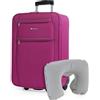 ITACA - Trolley Cabin valigia, 50X40X20 EVA poliestere. Con cuscino cervicale 2 ruote Bagaglio a mano. Semirigido, resistente e leggero. T71950B ·, Colore Fucsia