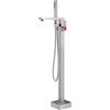 Mariner Lamborghini Vortex rubinetto vasca freestanding, per corpo incasso, VOR9991-CS+LEV002ALAT-CSFL, Lamborghini Vortex brushed silver [Rubinetteria Bagno > Rubinetteria Vasca]
