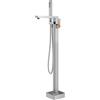 Mariner Lamborghini Vortex rubinetto vasca freestanding, per corpo incasso, VOR9991-CS+LEV002ALAT-CSFB, Lamborghini Vortex brushed silver [Rubinetteria Bagno > Rubinetteria Vasca]