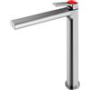 Mariner Lamborghini Vortex rubinetto lavabo con corpo del rubinetto rialzato, VOR9952-CS+LEV002-CSFL, Lamborghini Vortex brushed silver [Rubinetteria Bagno > Rubinetteria Lavabo]