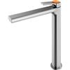 Mariner Lamborghini Vortex rubinetto lavabo con corpo del rubinetto rialzato, VOR9952-CS+LEV002-CSFB, Lamborghini Vortex brushed silver [Rubinetteria Bagno > Rubinetteria Lavabo]