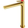 Mariner Lamborghini Vortex rubinetto lavabo con corpo del rubinetto rialzato, VOR9952-OB+LEV002-OBFL, Lamborghini Vortex brushed gold [Rubinetteria Bagno > Rubinetteria Lavabo]