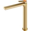 Mariner Lamborghini Vortex rubinetto lavabo con corpo del rubinetto rialzato, VOR9952-OS+LEV002-OSFB, Lamborghini Vortex noble gold [Rubinetteria Bagno > Rubinetteria Lavabo]