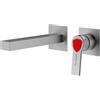 Mariner Lamborghini Vortex rubinetto lavabo a parete, per corpo incasso, VOR9911-CS+LEV002A-CSFL+BOQ0258-CSTL, Lamborghini Vortex brushed silver [Rubinetteria Bagno > Rubinetteria Lavabo]