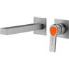 Mariner Lamborghini Vortex rubinetto lavabo a parete, per corpo incasso, VOR9911-CS+LEV002A-CSFB+BOQ0258-CSTL, Lamborghini Vortex brushed silver [Rubinetteria Bagno > Rubinetteria Lavabo]