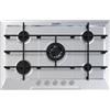 Generico Piano Cottura Cucina 5 Fuochi Gas, Tripla Corona, Griglie in Ghisa, Coprifiamma smaltati, Accensione Elettronica, Valvola Sicurezza, 76x50 cm (Incasso 56x48), INOX, KF FOSTER 7666062