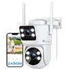 Ctronics Telecamera Wi-Fi Esterno Doppio Obbiettivo, PTZ Videocamera 2.4/5Ghz NVR, Auto-Tracking, Visione Notturna a Colori 30M e Registrazione 24/7, Compatibile PC/Tablet/Telefono,1080P, IP66