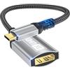 Nersligek Adattatore da USB C a DisplayPort, da 8K Type-C Maschio a DisplayPort1.4 Femmina, 8K@60Hz, 4K@144Hz, 4K@120Hz HDR dinamico da Thunderbolt 4/3 a Display Port per iPhone 16/15Series,MacBookPro