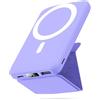 Yiisonger Magsafe Powerbank 10000mAh, Caricatore Portatile Magnetico Wireless con Bracket, 22.5W Ricarica Rapida con Display LED per iPhone 17/16/15/14/13/12 Pro/Pro Max/Mini/Plus(Viola)