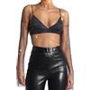 letcdfer Maglia a maniche lunghe con strass, maglia da pesce, top da donna, sexy, in rete con strass, per club, costume da bagno, Nero, Taglia unica