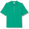 Tommy Hilfiger Donna Maglietta Polo Maniche Corte Regular Fit, Verde (Olympic Green), 48