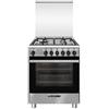Glem Gas SA664VI Cucina e Forno ventilato a Gas, 4 fuochi, Classe A, 67 Litri, Sistema Safe Touch, 60x60x90cm - Acciaio Inox