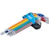 BGS 74464 | Serie di chiavi ad angolo | multicolore | profilo a T (per Torx) con foro e testa sferica T10 - T50 | 9 pz.
