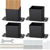 VEVOR Confezione di Supporti 4 Pezzi per Pali in Legno 152 x 152mm, Kit Base per Pali Interni 142 x 142mm in Acciaio a Carbonio per Ancoraggio Pali in Legno Ringhiere, Corrimano di Terrazze, Portici