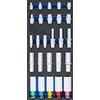 BGS 4147 | Inserto per carrello da officina 1/3: inserti per chiavi a bussola | esagonale, profondità 11 - 22 mm | profilo E10 - E22 | 6,3 mm (1/4), 10 mm (3/8), 12,5 mm (1/2) | 26 pezzi.