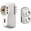 Bticino S3613Du Multipresa Adattatore B3 Con Presa Usb, 1.5A, 1500 W, 250 V, Bianco & S3614D Adattatore B4, Con 2 Prese Standard Tedesco + 2 Bipasso (10/16 A), Spina 16A, Bianco
