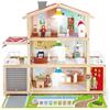 Hape Villa delle bambole | Casa arredata per gioco di ruolo | Casa giocattolo a tre piani in legno | Per bambini dai 3 anni