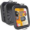 PORTENTUM Teglia per Friggitrice ad Aria 22,5 cm - Compatibile da 4,7 a 8 litri - Set da 3 Contenitori in Silicone Pieghevoli Riutilizzabili - BPA Free - Accessori Friggitrice ad Aria
