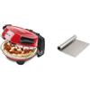G3 Ferrari G10032 Forno Pizza Pizzeria Snack Napoletana Forno Pizza Plus Evo, Doppia Pietra Refrattaria, con Ricettario e Palette inclusi, Rosso + R10006RS Raschietto Porzionatore INOX