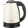 Hagen, Bollitore elettrico compatto in acciaio inox, Design elegante, Base a 360°, Capacità 1,8 l, Potenza 1500 W, Base a 360°, Filtro rimovibile e lavabile, HA5525- Crema