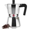 MAGEFESA Catual - Caffettiera italiana da 6 tazze, alluminio resistente e leggero, tutti i tipi di cucine eccetto induzione, manico ergonomico, calore uniforme